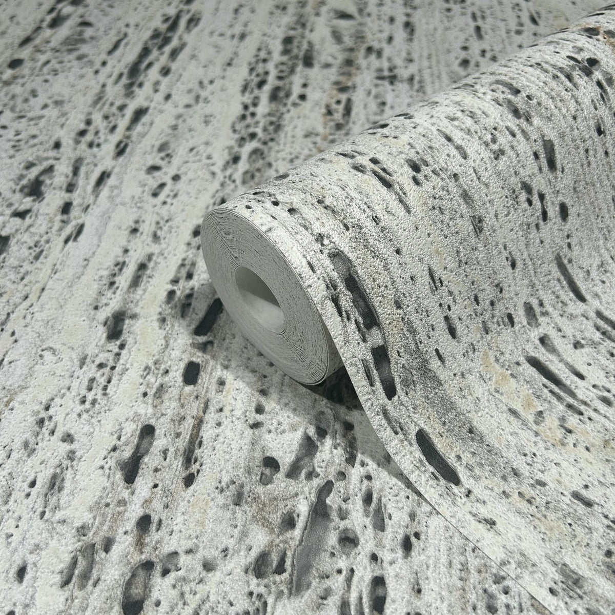 Papel pintado tejido no tejido con textura y relieve gris y beige - Marburg - Imagen 5