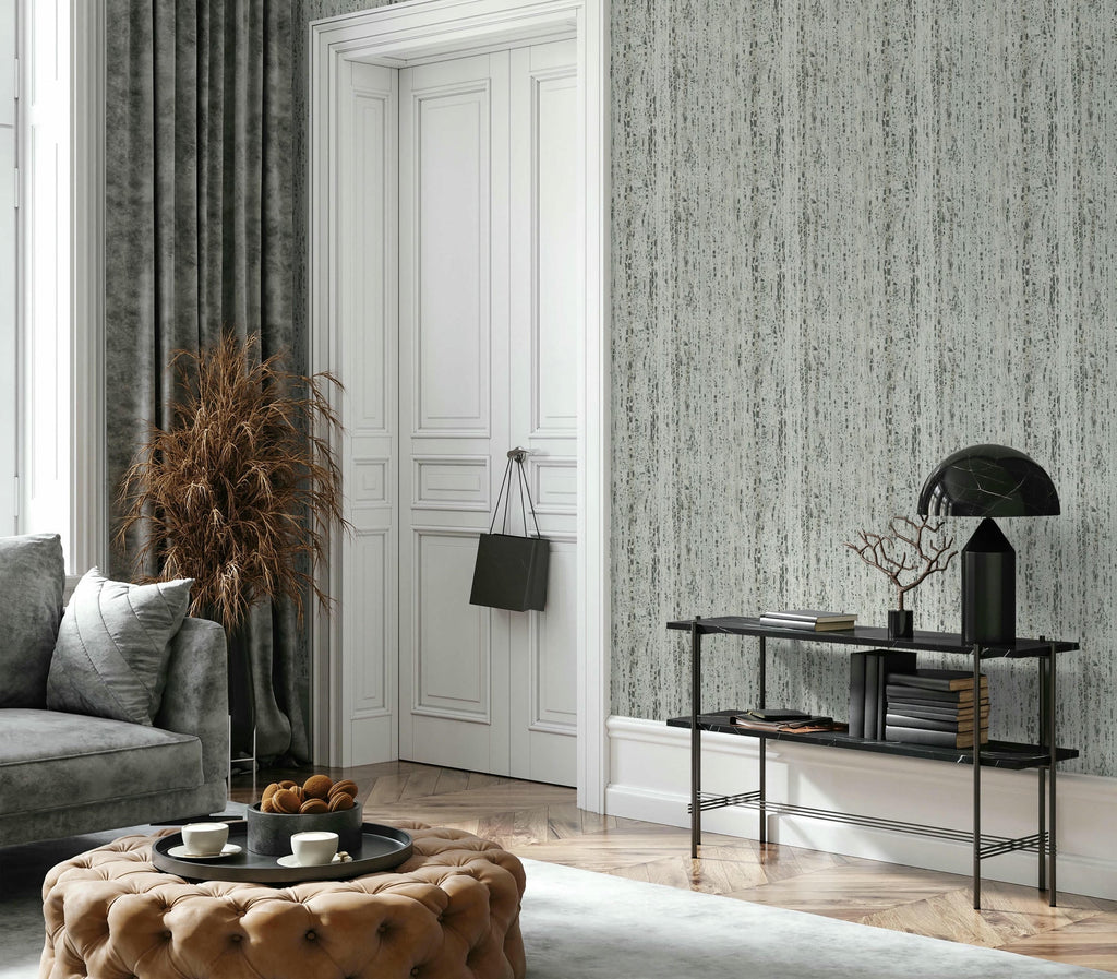 Papel pintado tejido no tejido con textura y relieve gris y beige - Marburg - Imagen 4