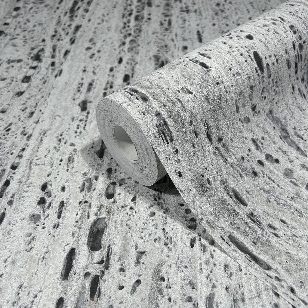 Papel pintado tejido no tejido con textura y relieve gris - Marburg - Imagen 5