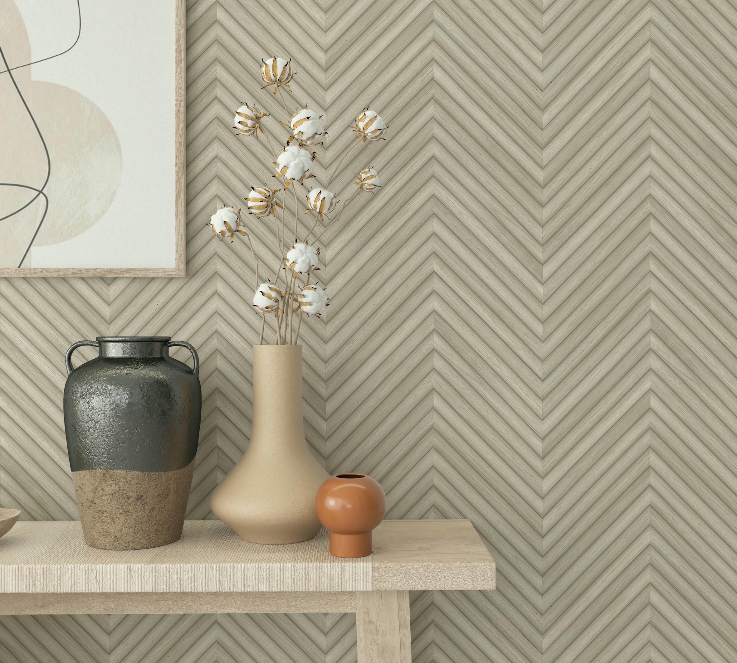 Vliestapete beige holzoptik