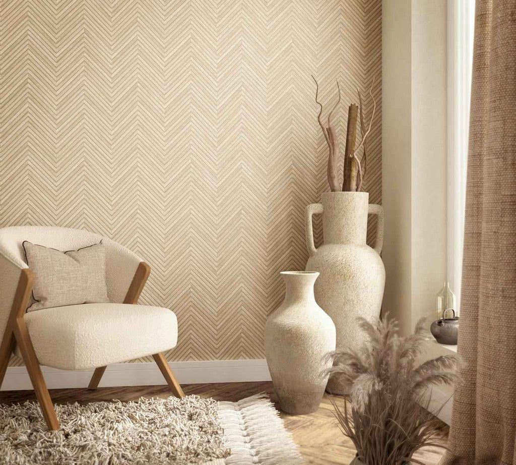 Vliestapete beige holzoptik