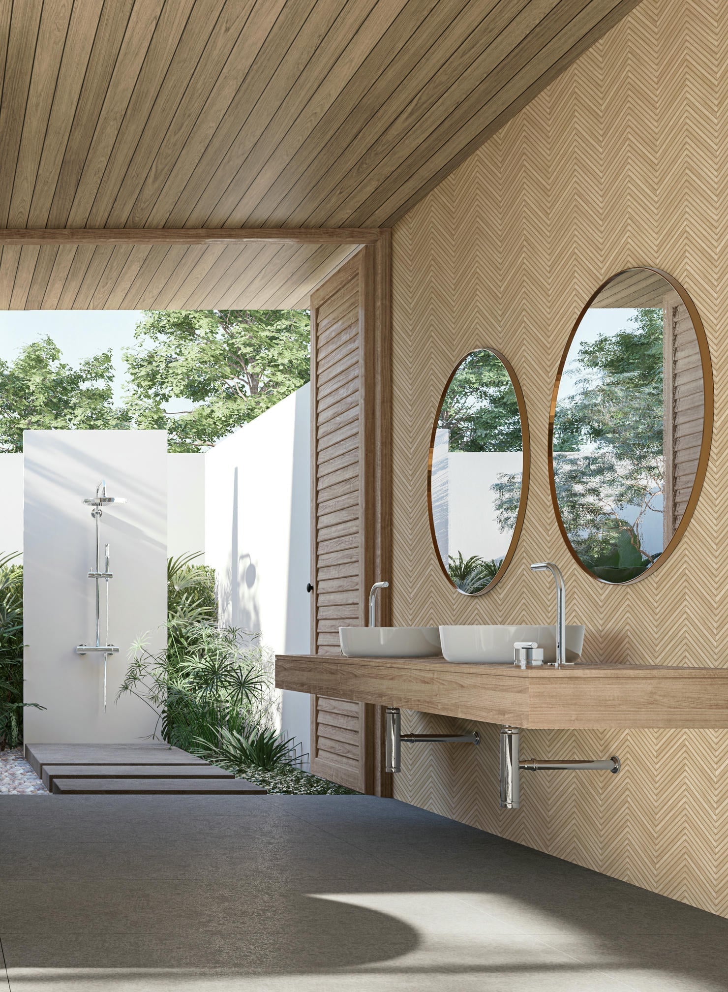 Vliestapete beige holzoptik