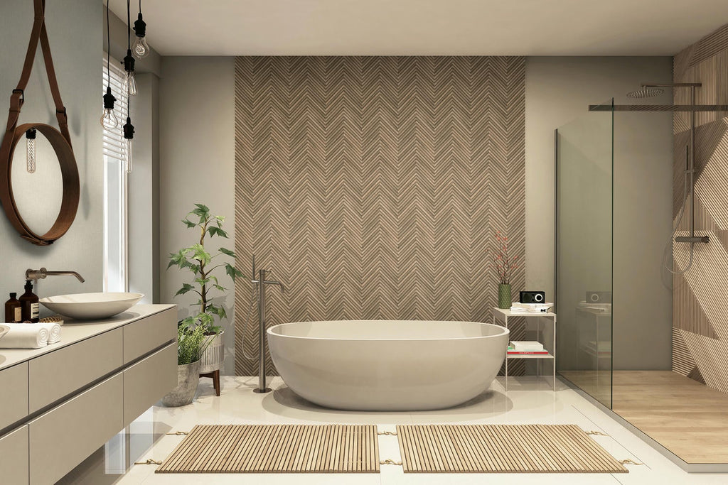 Papel pintado tejido no tejido efecto madera marrón - Marburg - Imagen 1