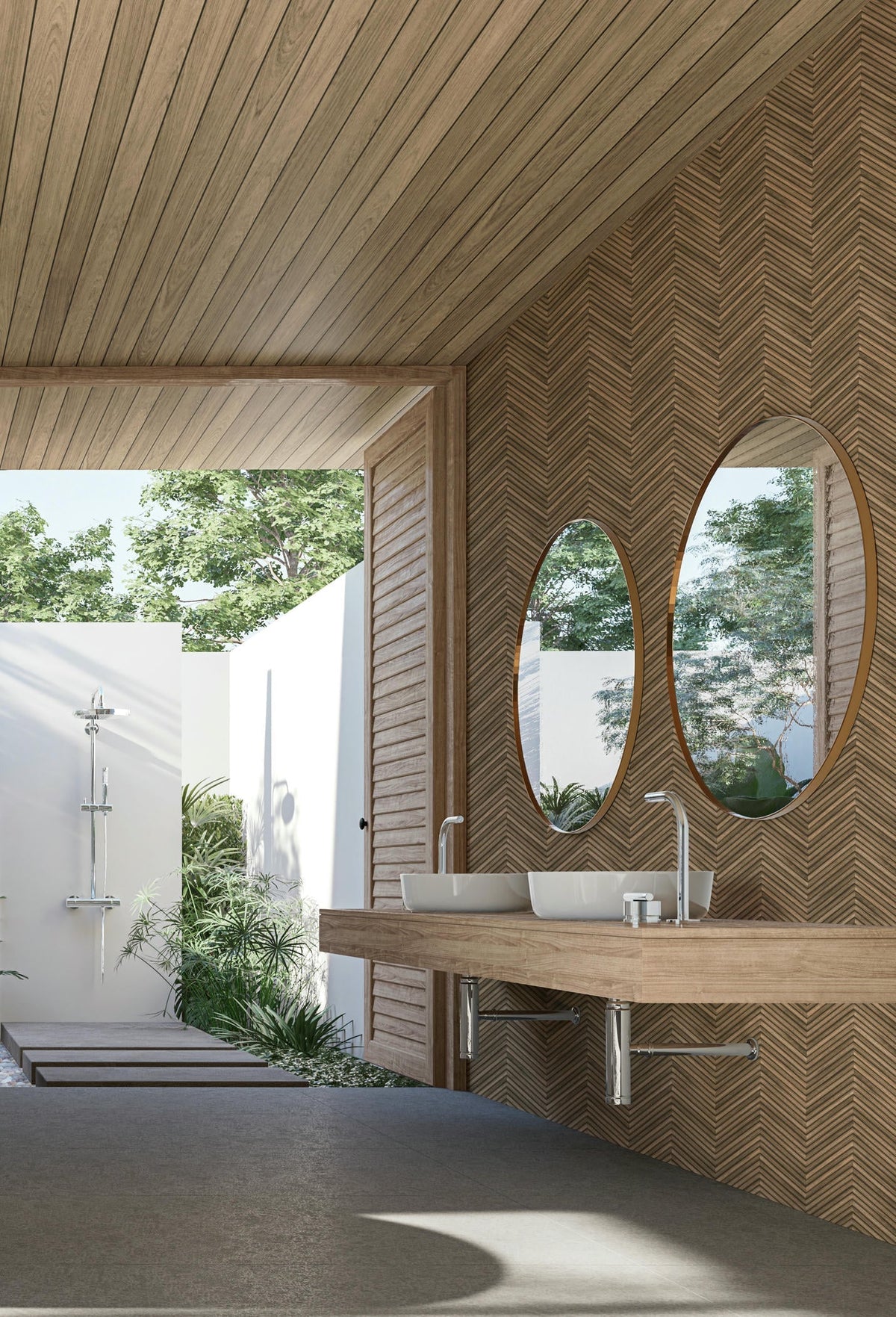 Papel pintado tejido no tejido efecto madera marrón - Marburg - Imagen 2