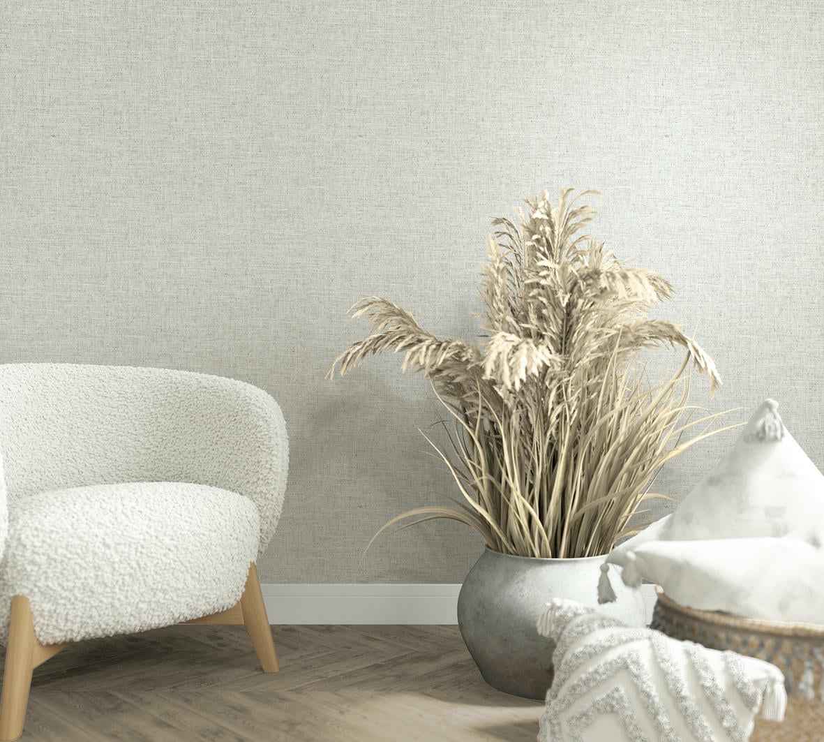 Vliestapete grau, beige einfarbig
