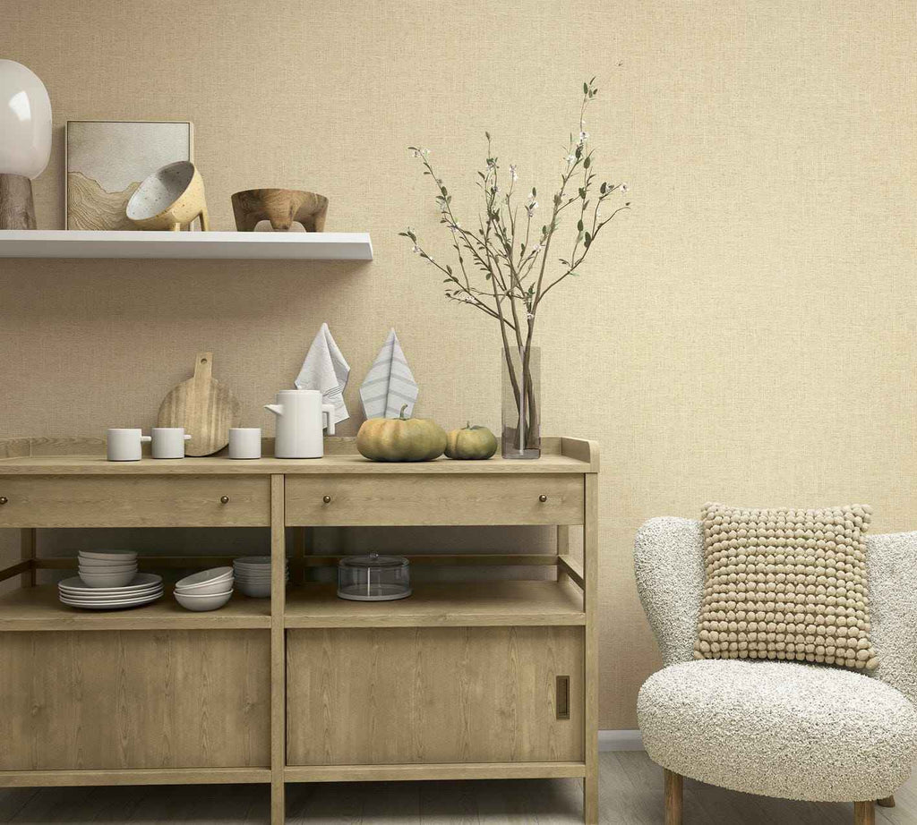 Vliestapete beige einfarbig