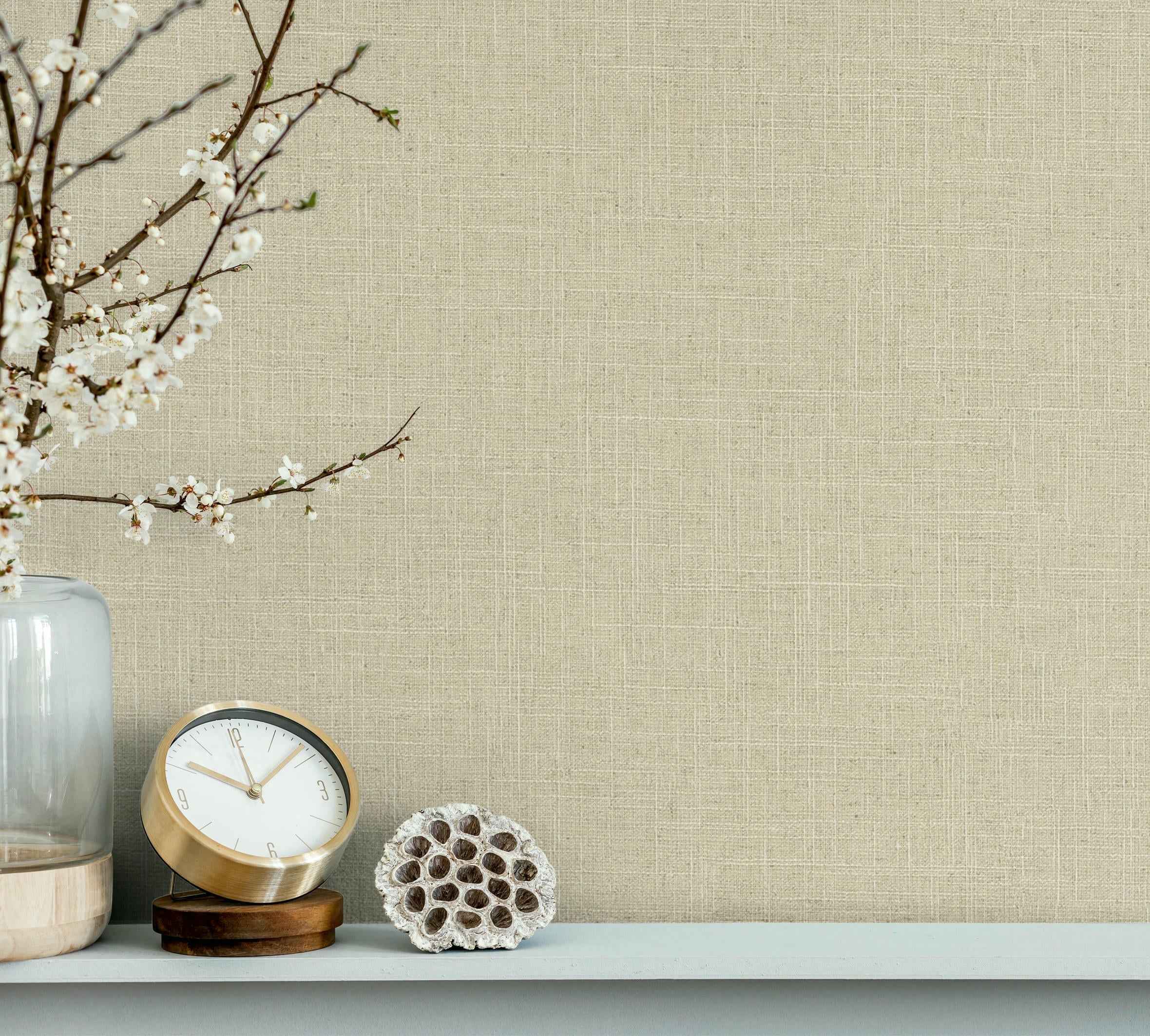 Vliestapete beige einfarbig