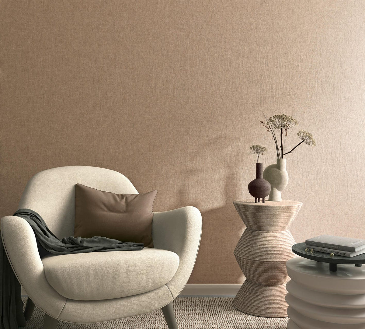 Papel pintado tejido no tejido liso marrón - Marburg - Imagen 2