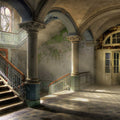 Fotomural Panel XXL 5 - Vintage wall mural old villa staircase on premium smooth non-woven