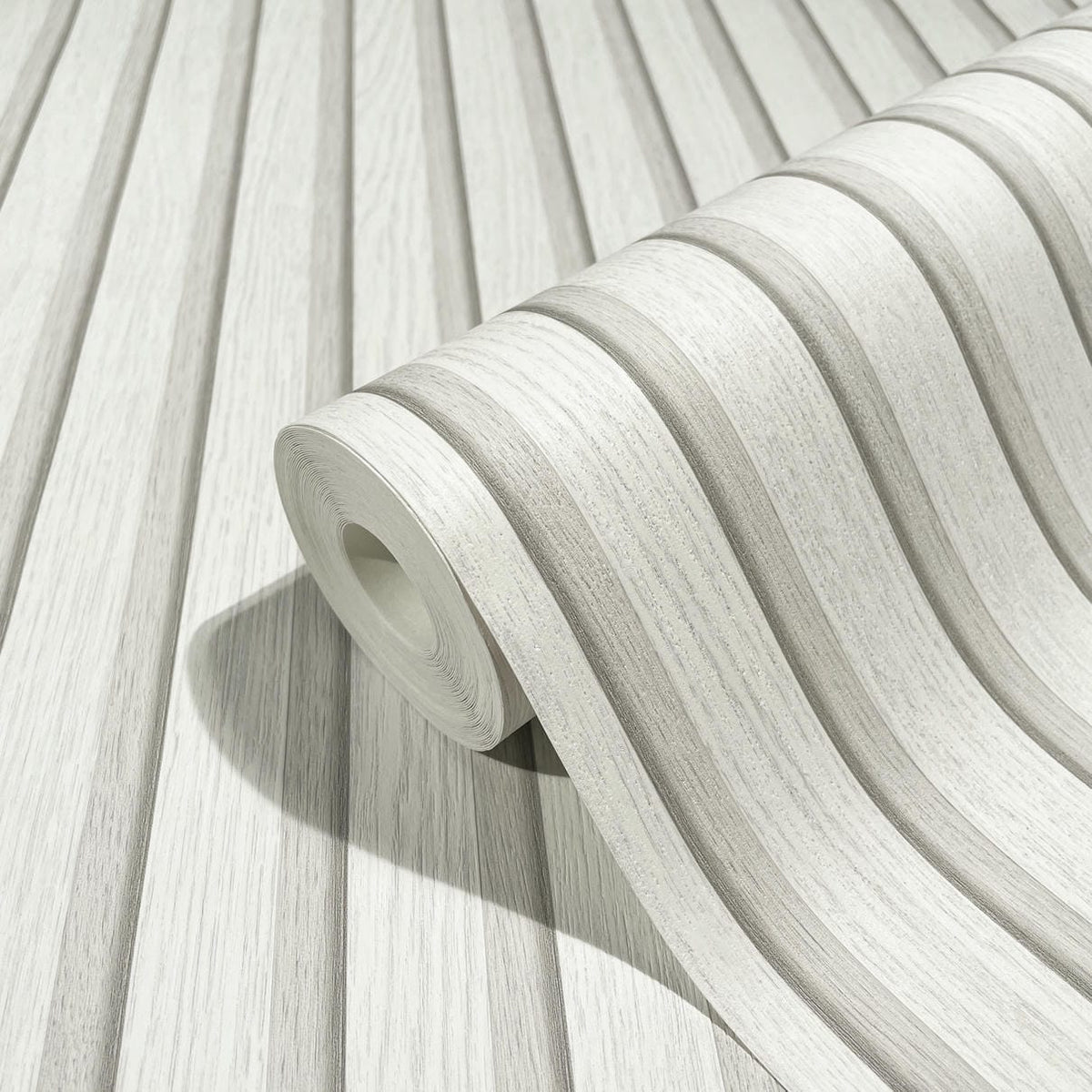 Papel pintado tejido no tejido de rayas greige - Marburg - Imagen 2