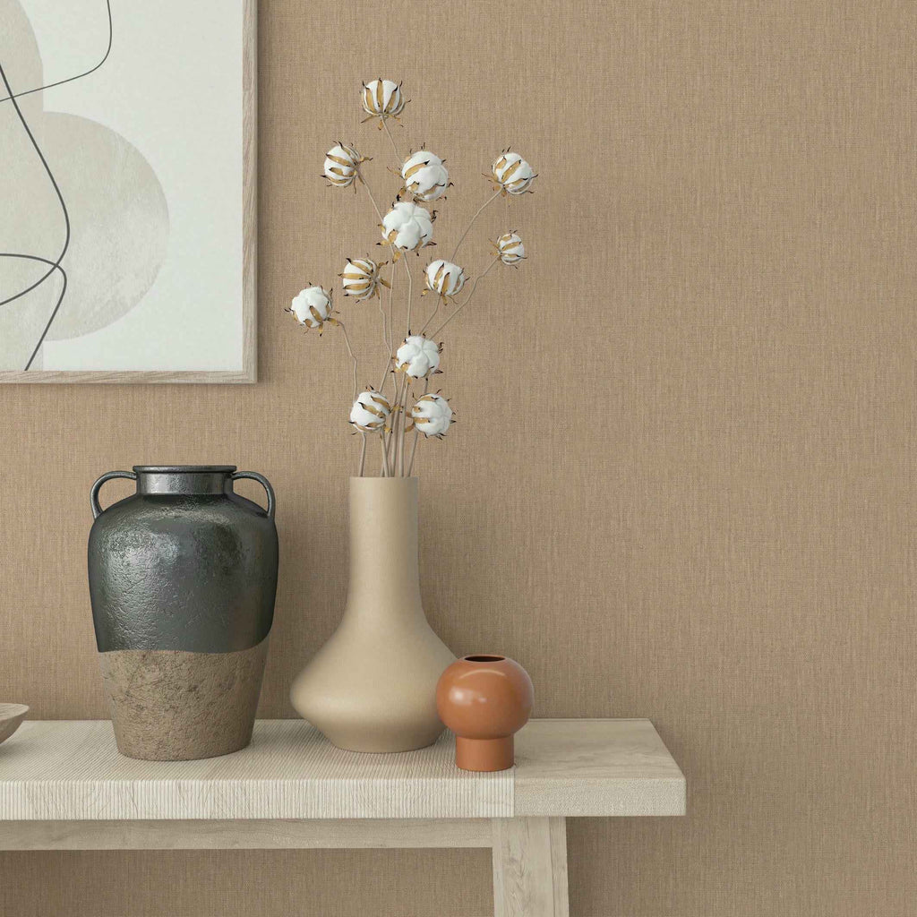 Vliestapete beige einfarbig