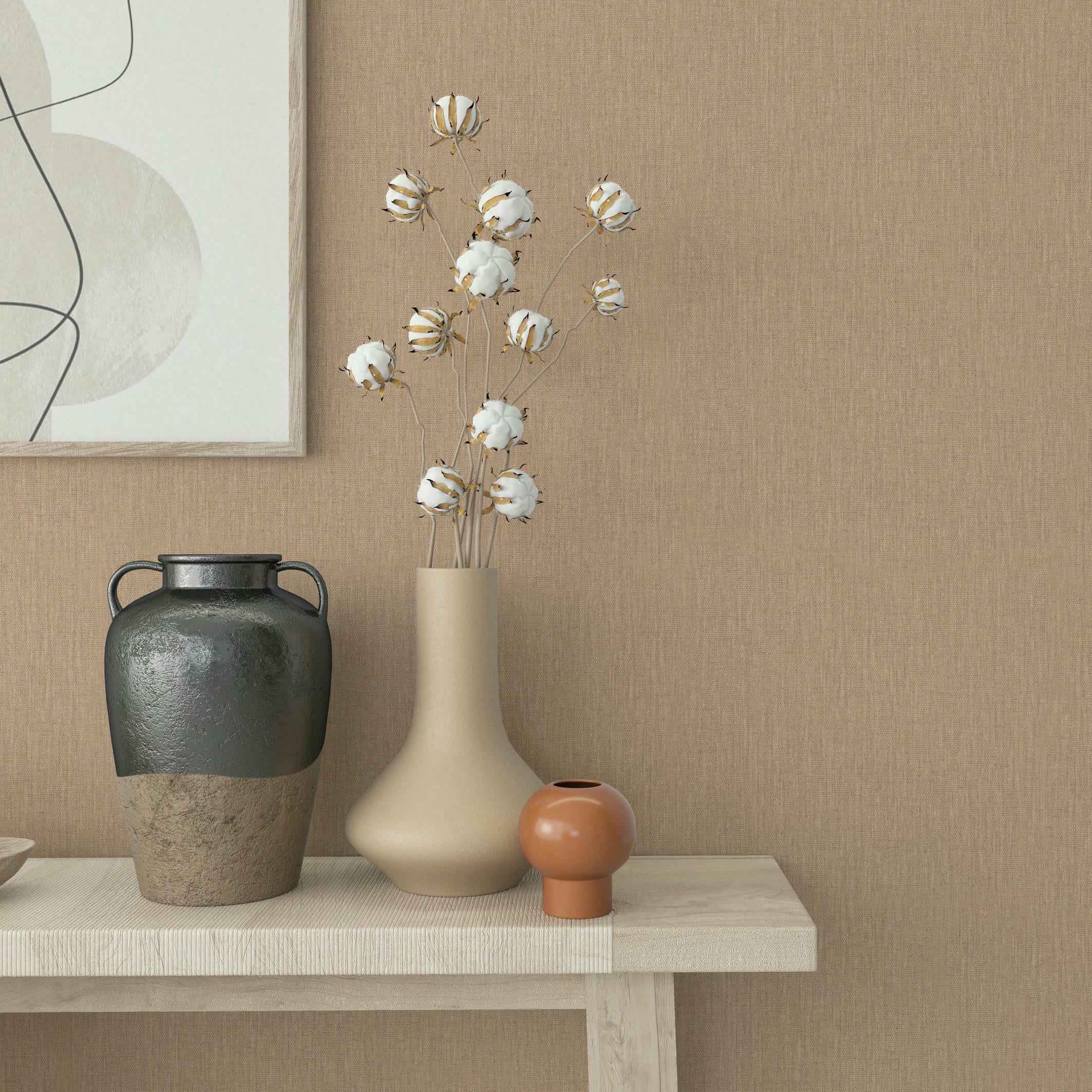Vliestapete beige einfarbig