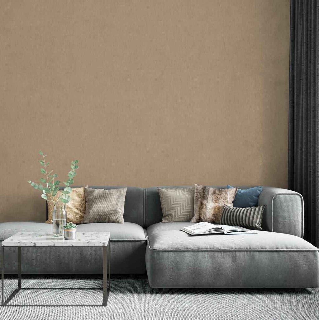 Vliestapete beige, braun einfarbig