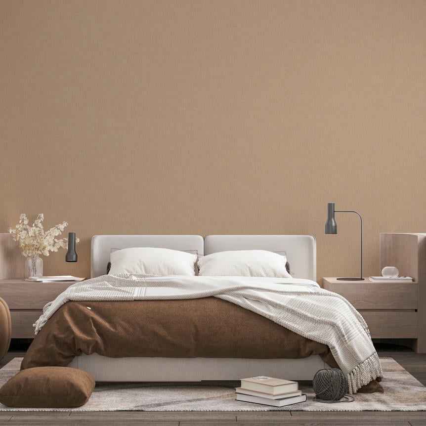 Vliestapete beige, braun einfarbig
