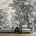 Fotomural Walls by Patel - Fancy Forest 3 - photo wallpaper landscape copperplate black and white