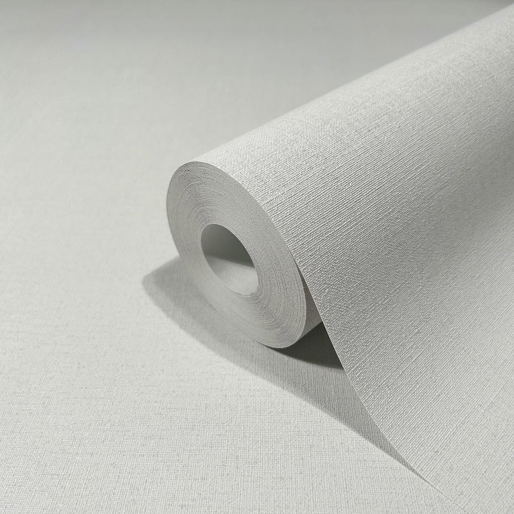 Papel pintado tejido no tejido efecto textil gris y blanco - Marburg - Imagen 2