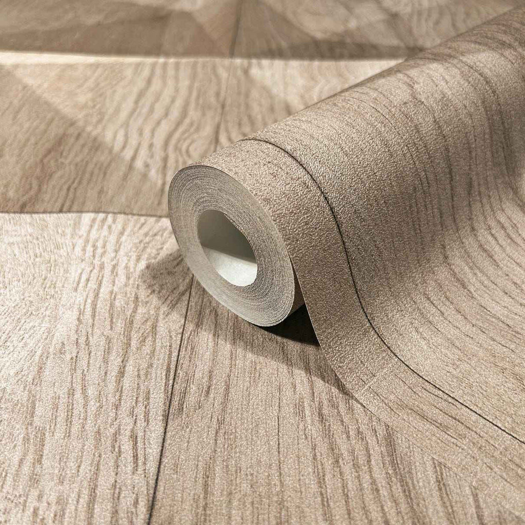Vliestapete beige, braun holzoptik