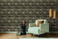 Papel pintado tejido no tejido efecto madera marrón - Marburg - Imagen 1