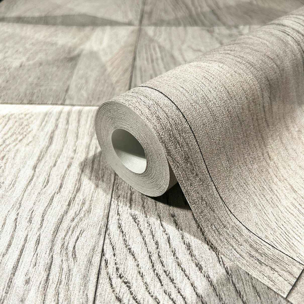 Vliestapete grau, beige holzoptik
