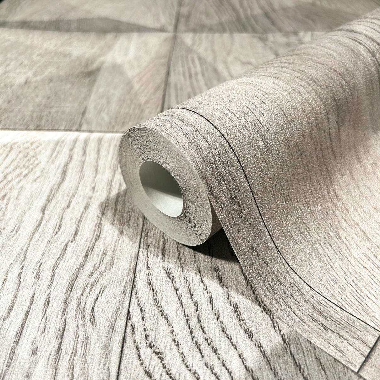 Vliestapete grau, beige holzoptik
