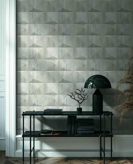 Vliestapete grau, beige holzoptik