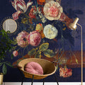 Fotomural Walls by Patel - Artists Studio 1 - mural flowers still life dark blue