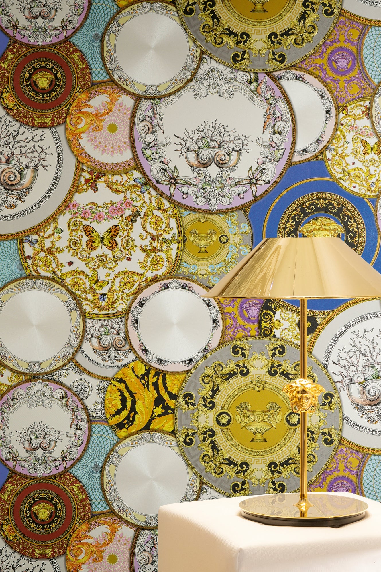 Versace 6-Vliestapete Vinyltapete Blau Kreise