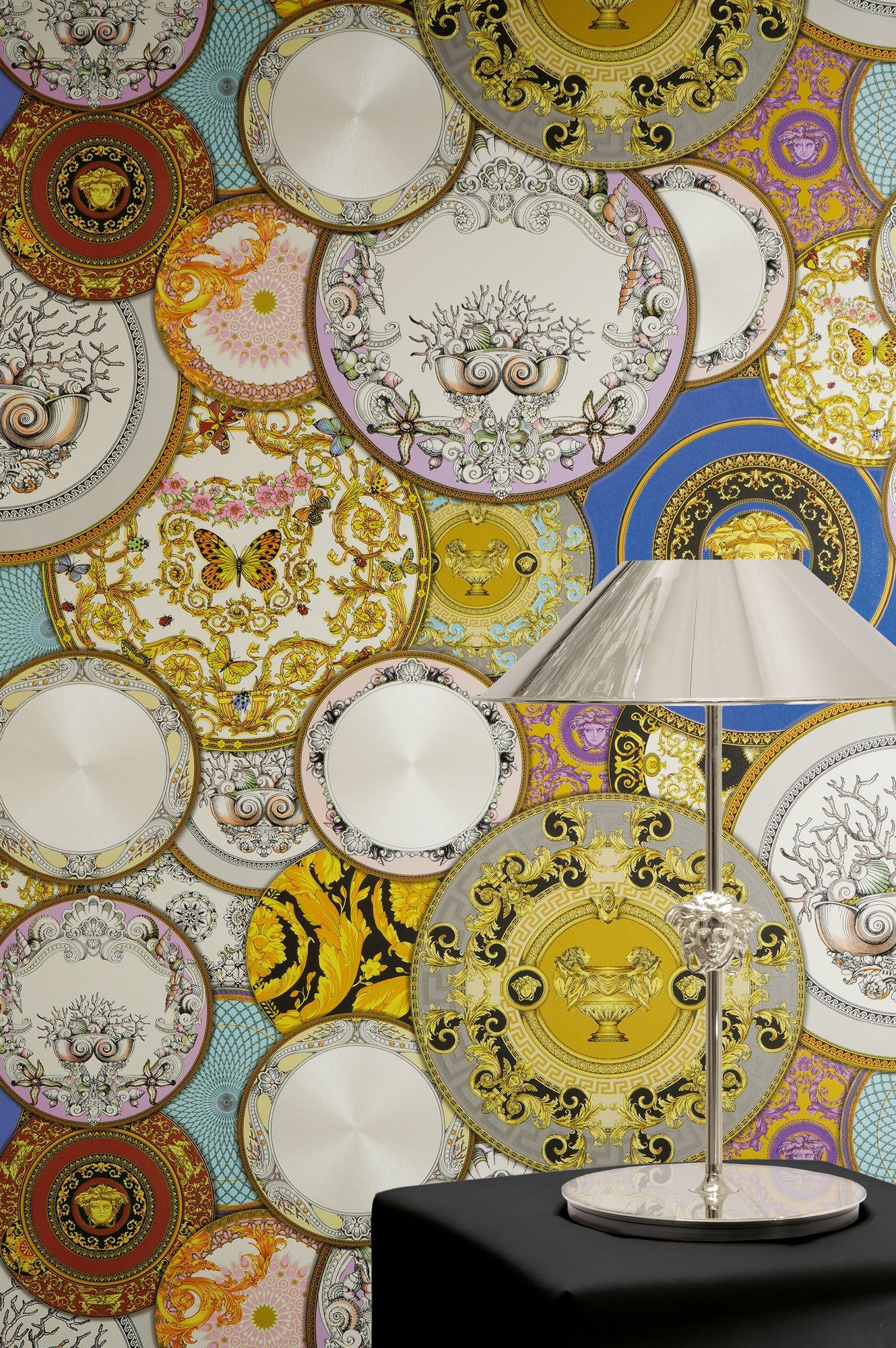 Versace 6-Vliestapete Vinyltapete Blau Kreise