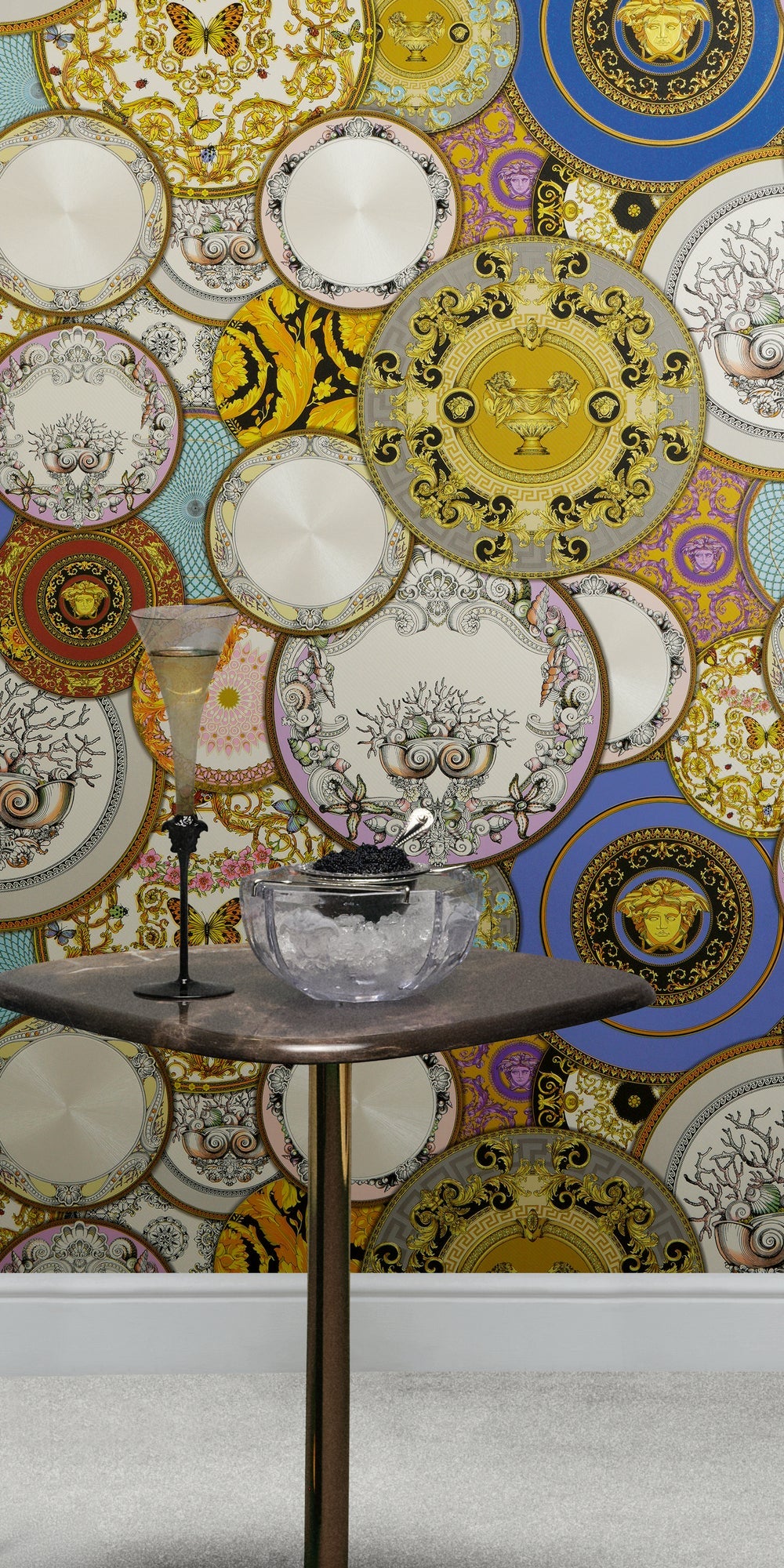 Versace 6-Vliestapete Vinyltapete Blau Kreise