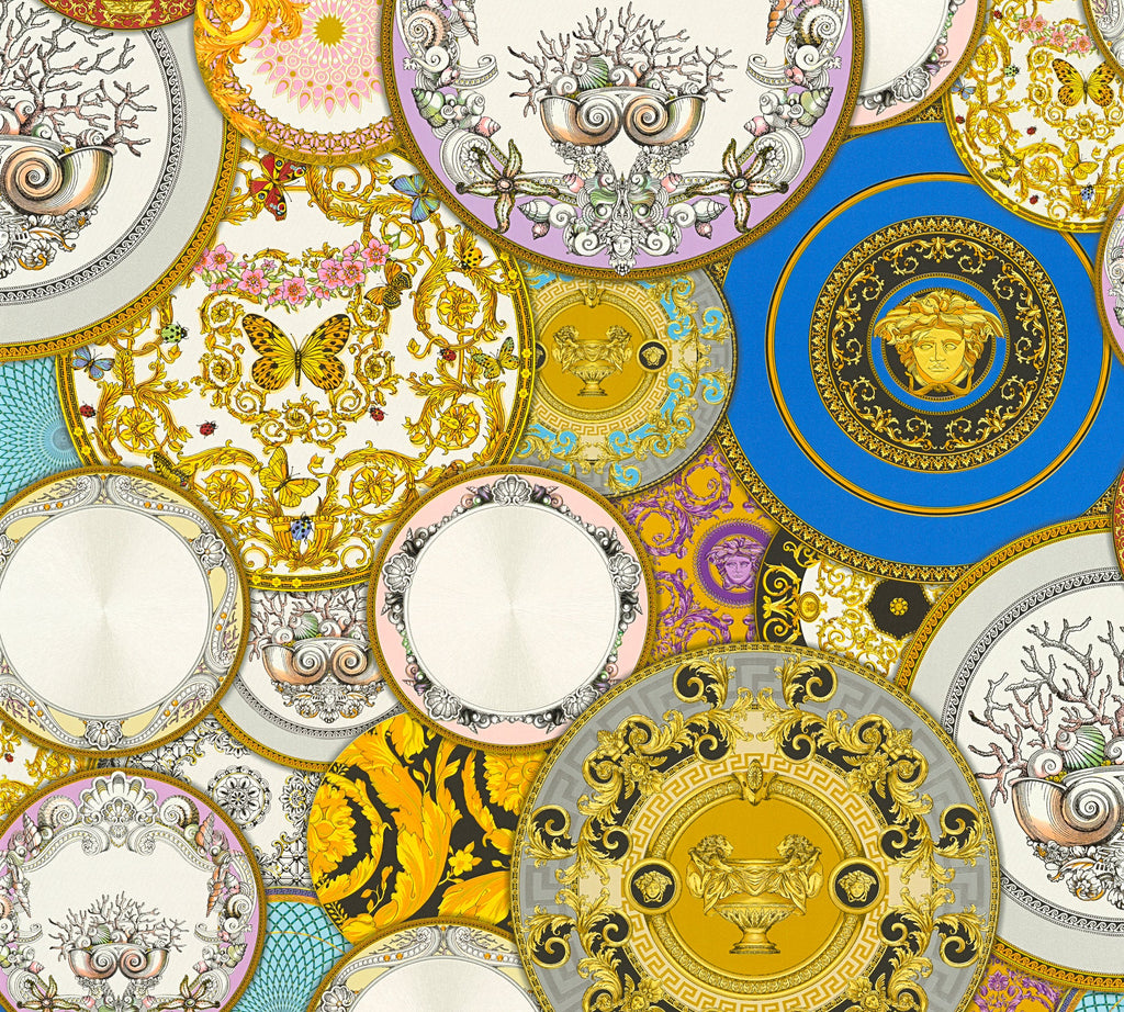 Versace 6-Vliestapete Vinyltapete Blau Kreise