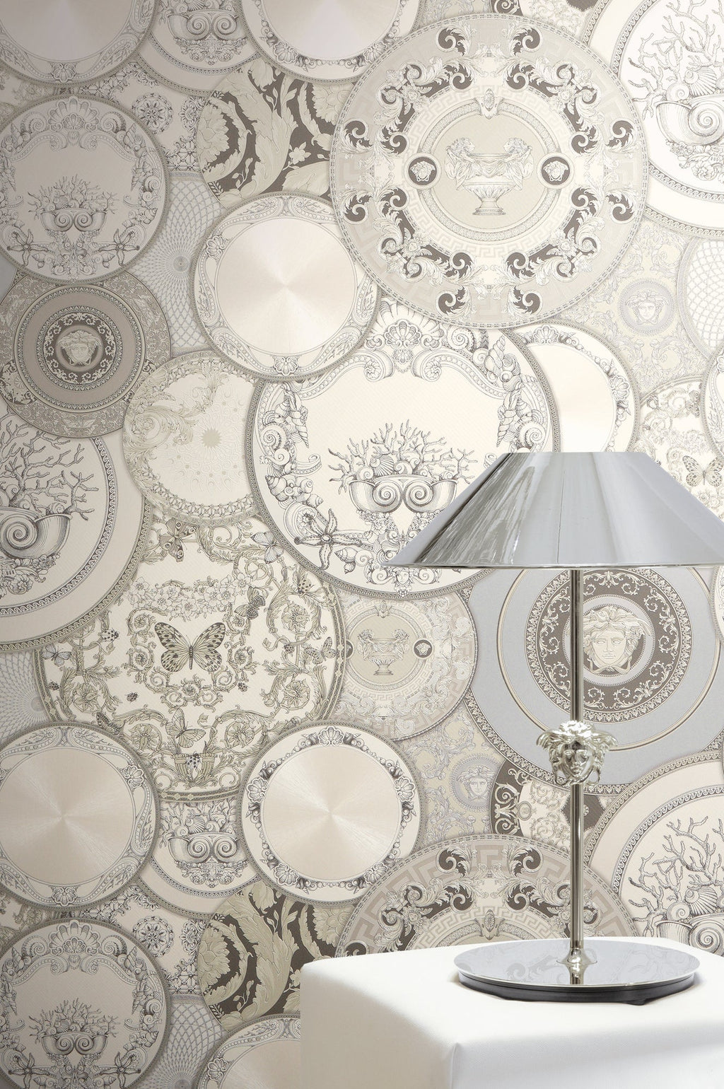 Versace 6-Vliestapete Vinyltapete Grau Kreise