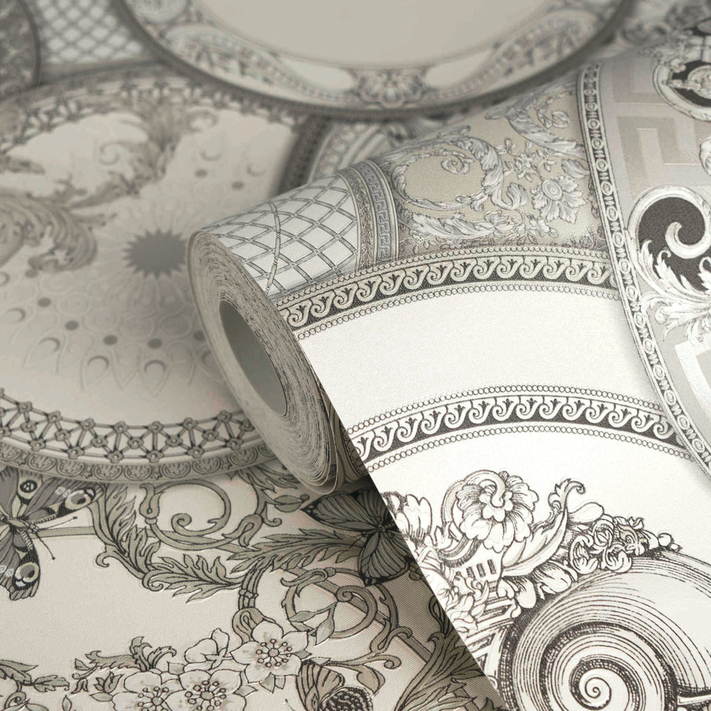 Versace 6-Vliestapete Vinyltapete Grau Kreise