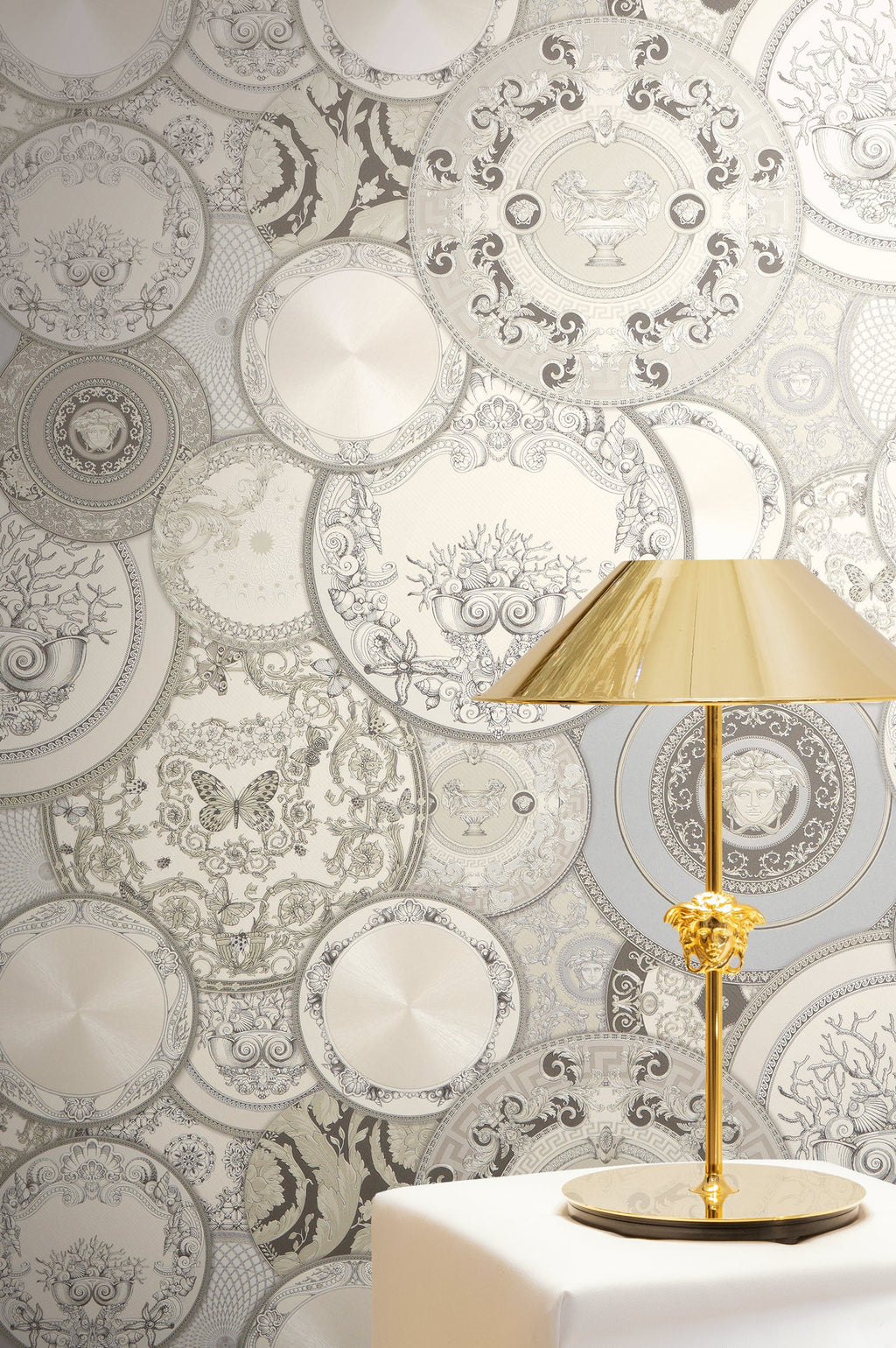 Versace 6-Vliestapete Vinyltapete Grau Kreise