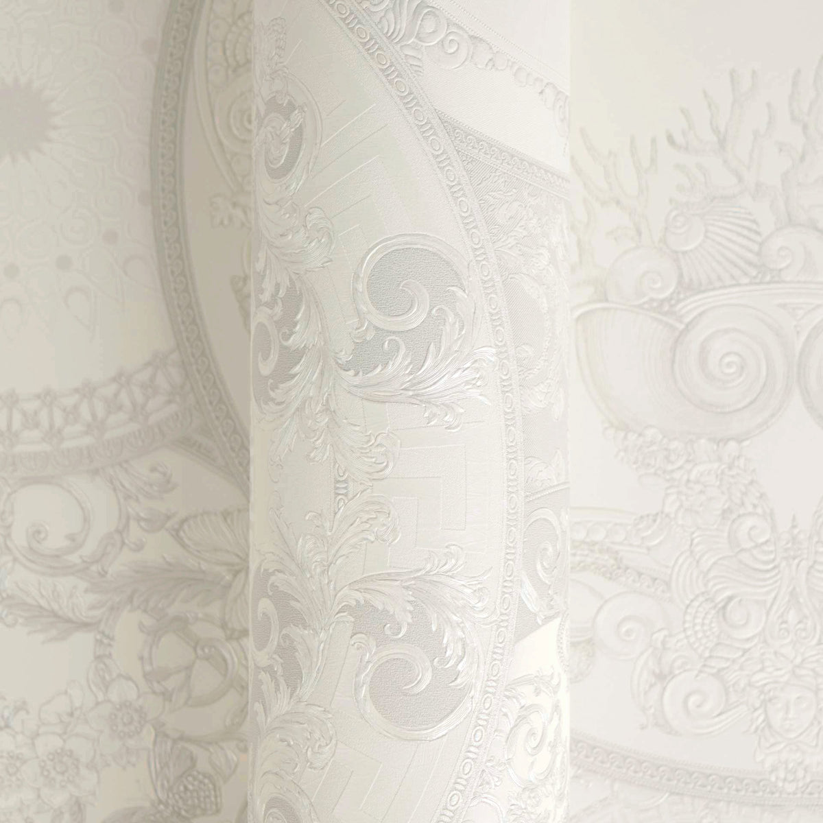 Papel pintado vinílico Versace 6 gris círculos geométricos - Matex - Imagen 3