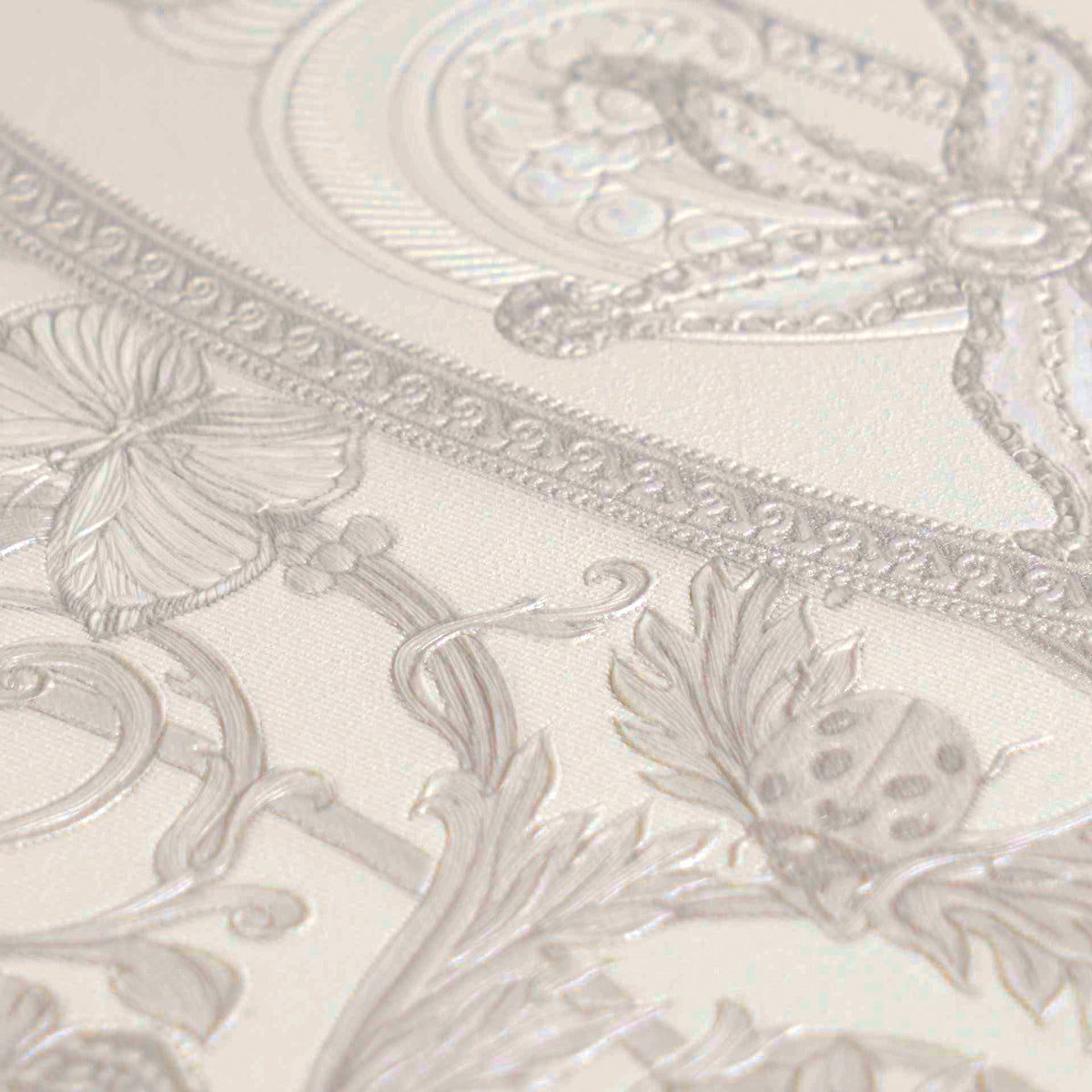 Papel pintado vinílico Versace 6 gris círculos geométricos - Matex - Imagen 4