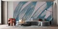 Fotomural Walls by Patel - swipe2 - Abstract painting wallpaper with organic traces in textile look - petrol, purple