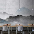 Fotomural Walls by Patel - Akaishi 2 - Photo wallpaper Asian art mountain landscape, grey & white