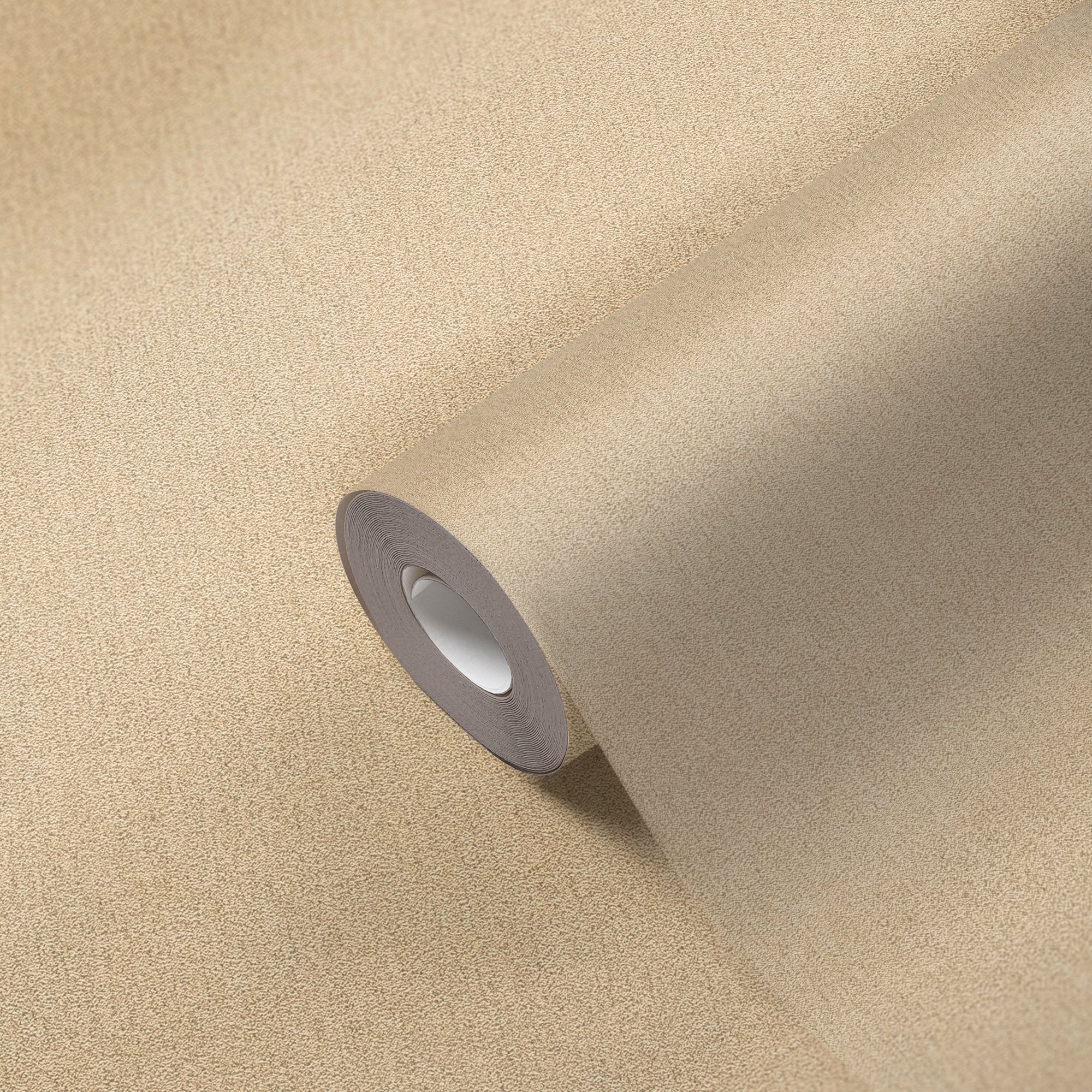 Hochwertige Vliestapete Beige Unitapete