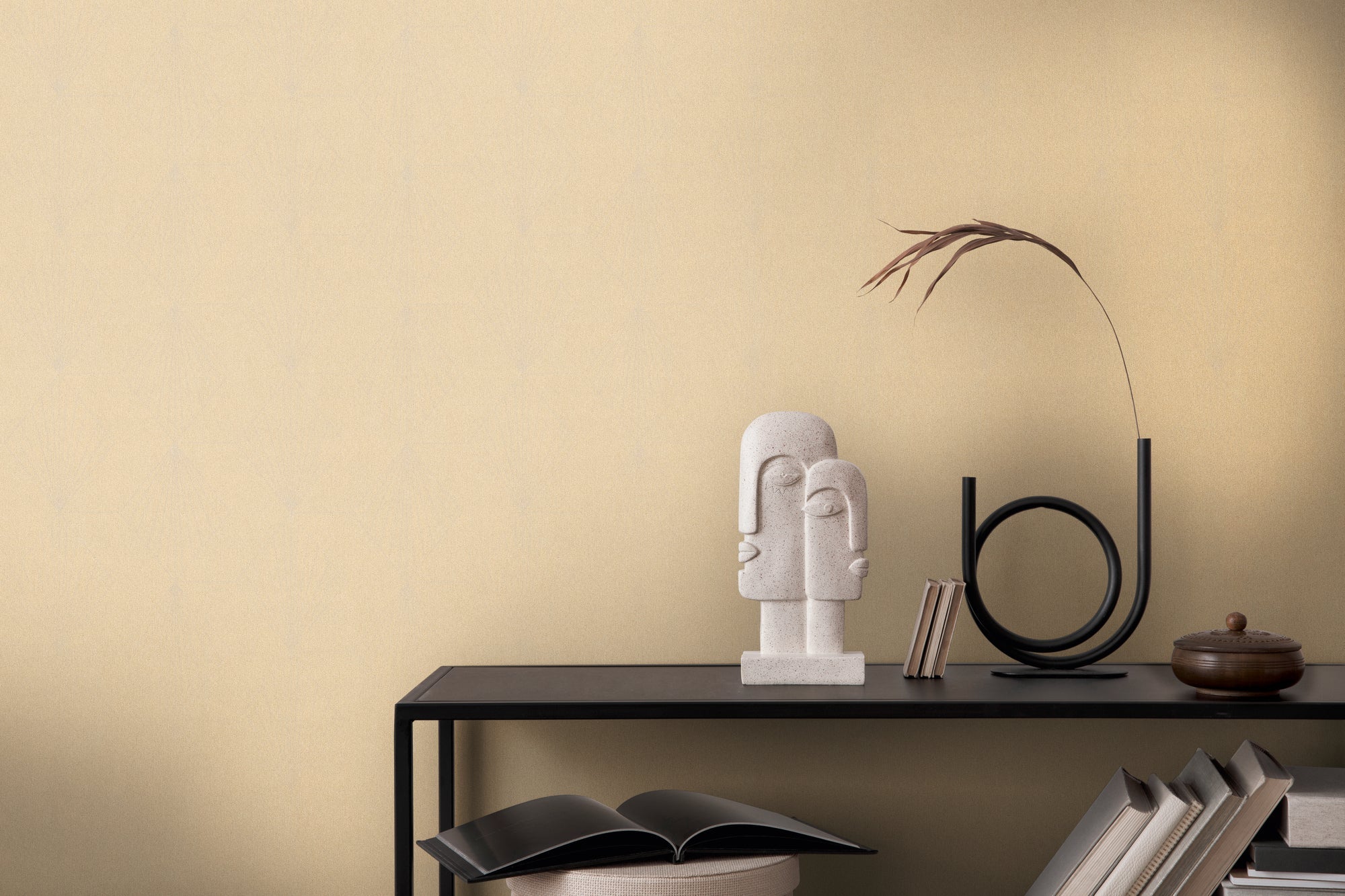 Hochwertige Vliestapete Beige Unitapete