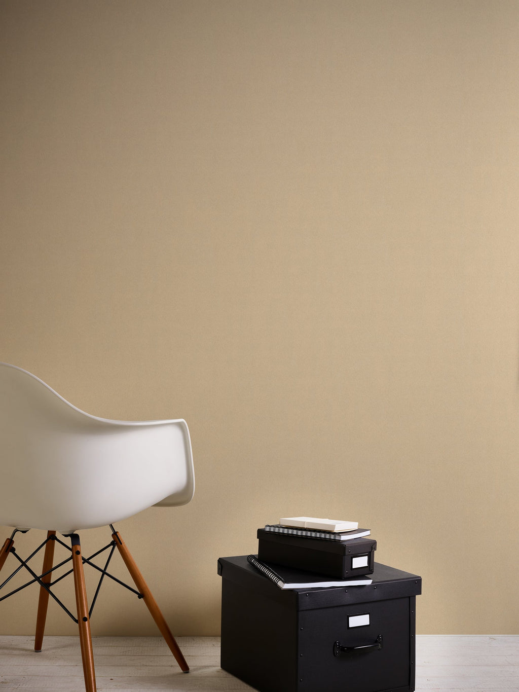 Hochwertige Vliestapete Beige Unitapete