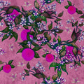 Fotomural Walls by Patel - Grapefruit Tree 2 - Photo wallpaper with grapefruit & flower design in scratchy texture - Pink, Purple