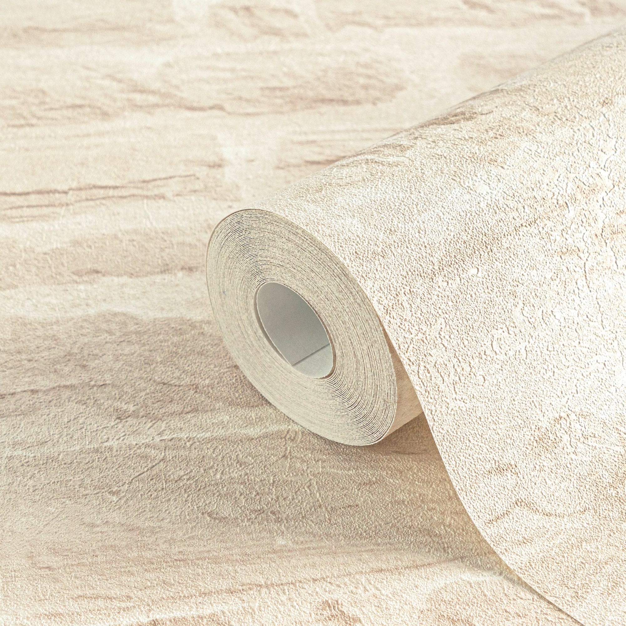 Hochwertige Vliestapete Beige Steinoptik