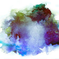 Fotomural Watercolour mural ink stain, gradient grey blue - AP Digital 3