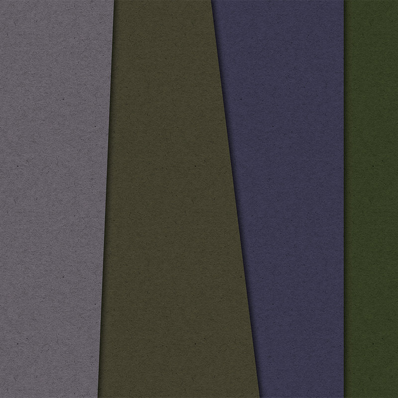 Fotomural Walls by Patel - Layered Cardboard 3 - Photo wallpaper minimalist & abstract- cardboard structure - Green, Purple