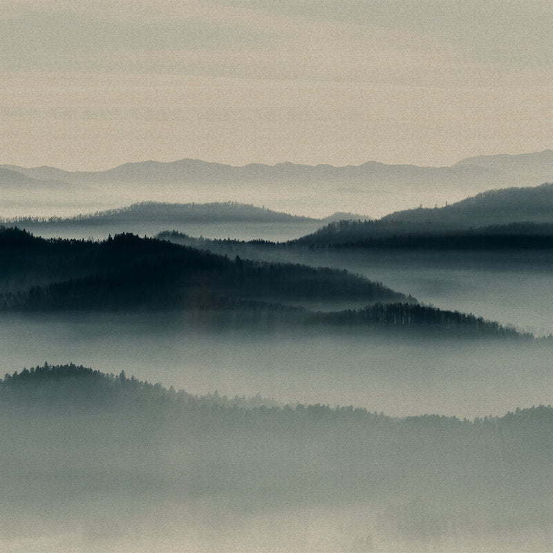 Fotomural Walls by Patel - Horizon 1 - Fog Landscape Wallpaper, Nature Sky Line in Cardboard Texture - Beige, Blue