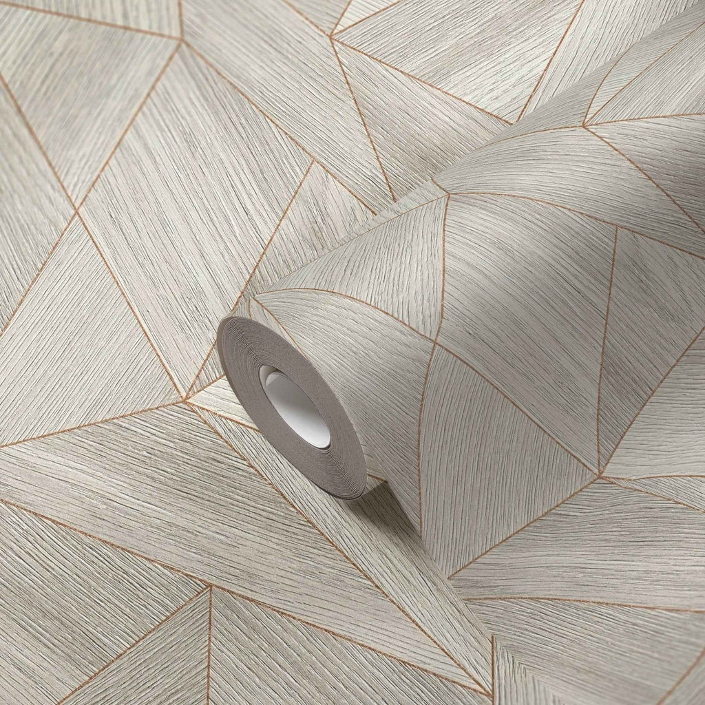 Hochwertige Vliestapete Grau Geometrisch