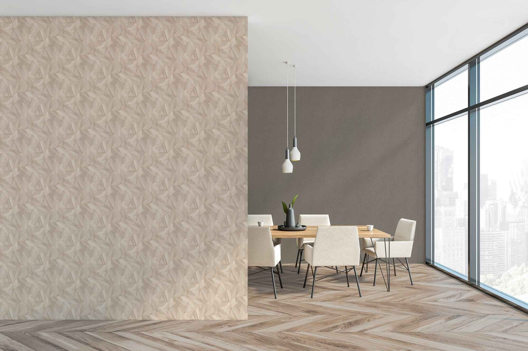 Hochwertige Vliestapete Grau Geometrisch