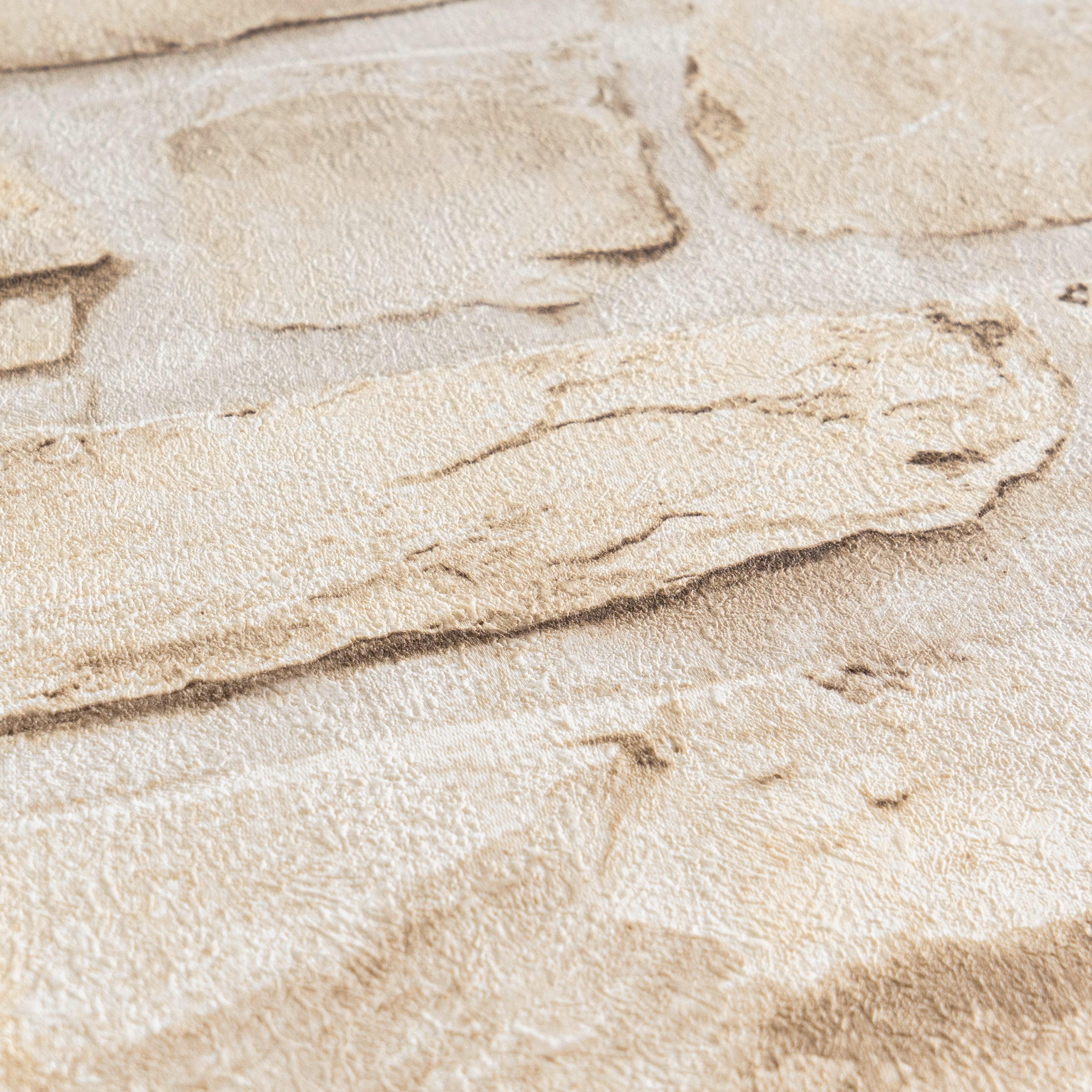Hochwertige Vliestapete Beige Steinoptik