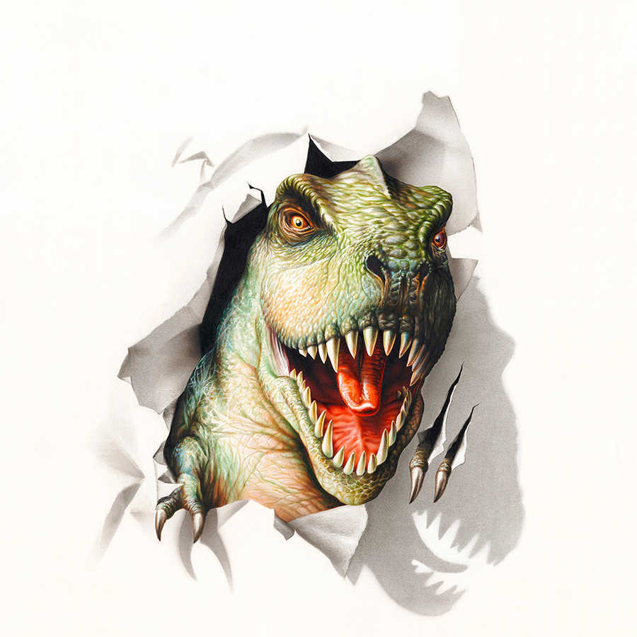 Fotomural Panel XXL 5 - Children mural dinosaur head on premium smooth non-woven