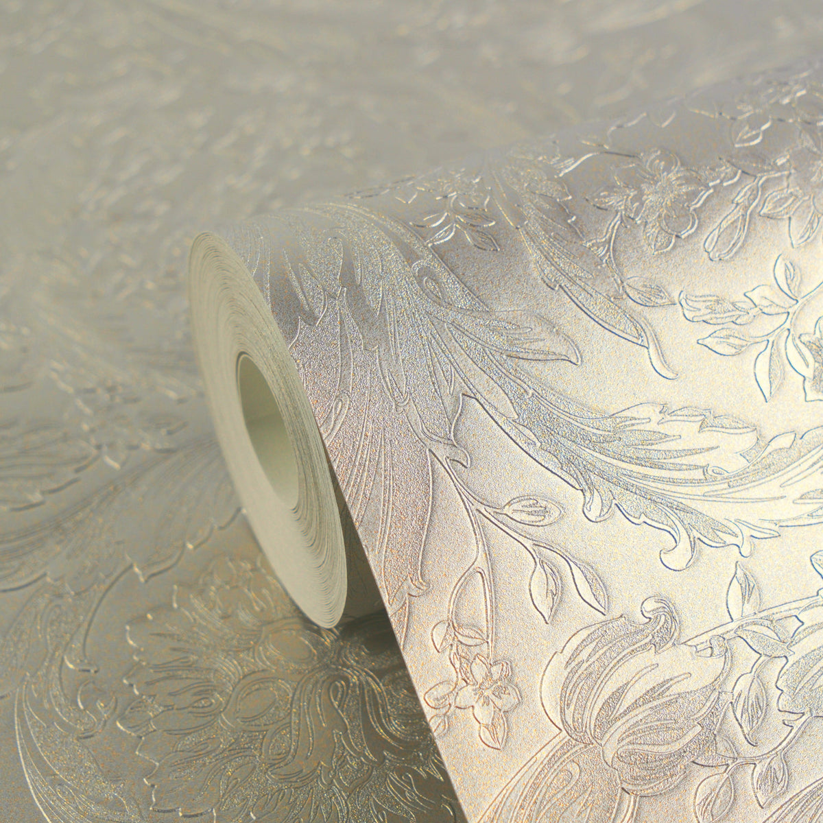 Papel pintado vinílico Versace 6 gris floral - Matex - Imagen 2